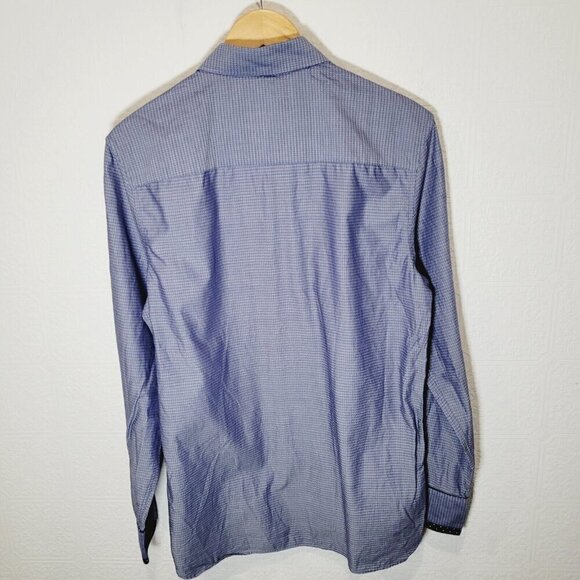 John Lennon By English LAUNDRY checked Blue Button Down M Euc - Picture 7 of 8